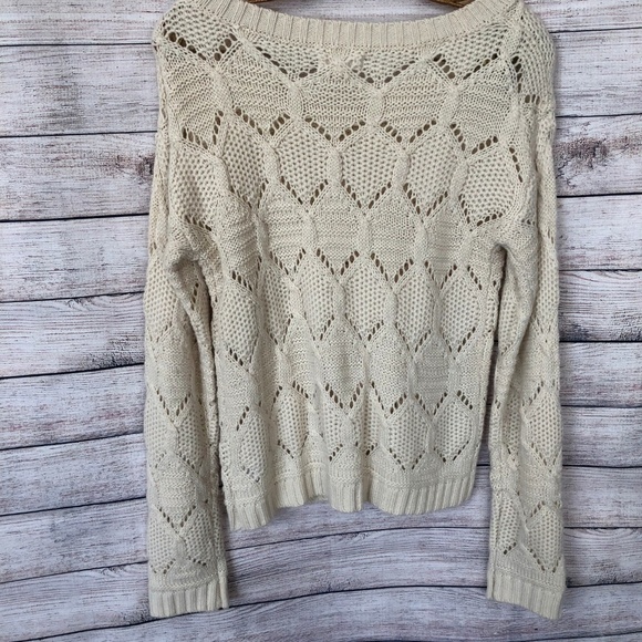 J.J. Basics Ivory Knit Sweater Size S - Picture 5 of 6